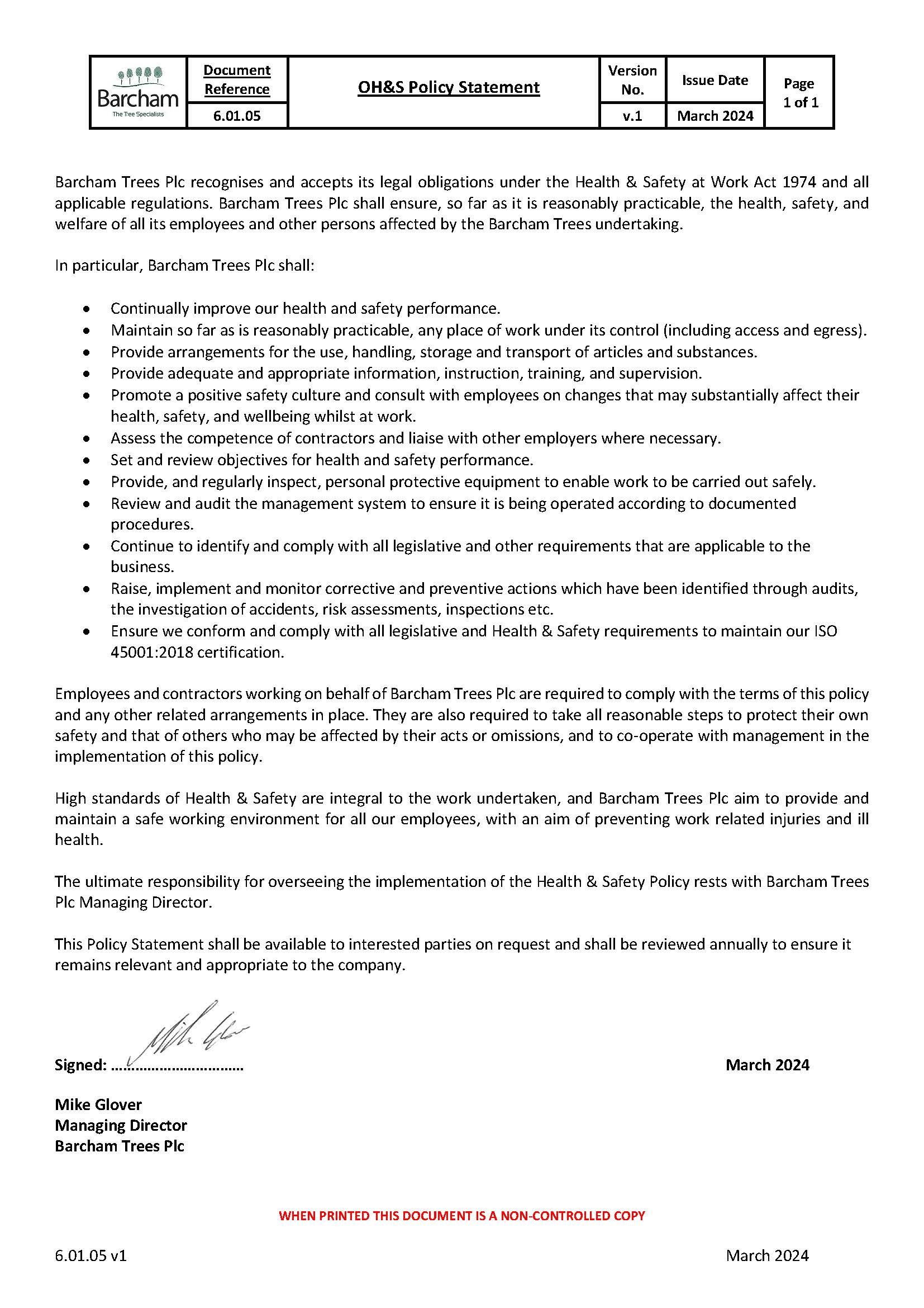 H&S Policy Statement 
