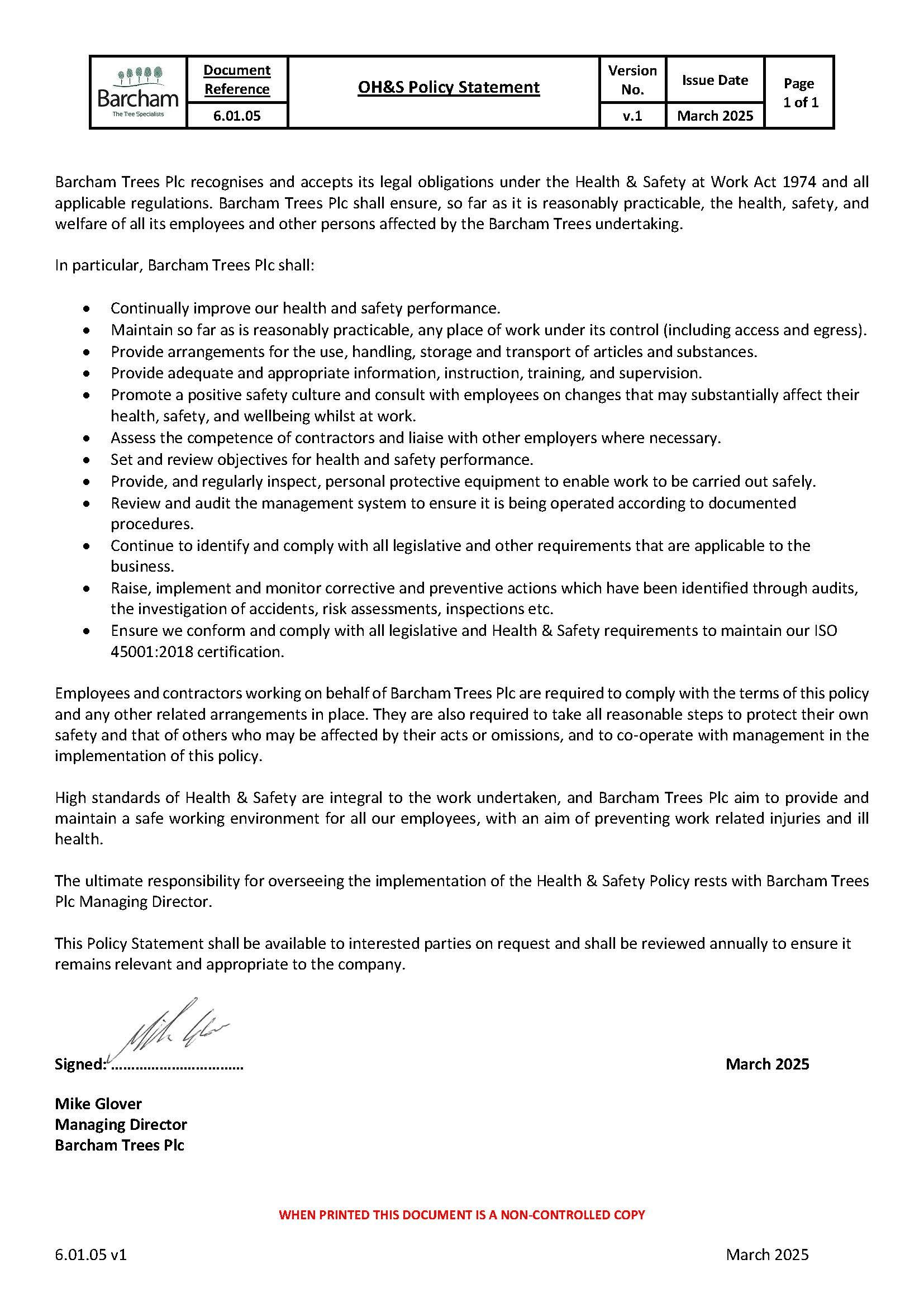 H&S Policy Statement 